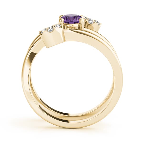 7x5 Oval Ring (1/8 ct. tw.), Side view in yellow gold