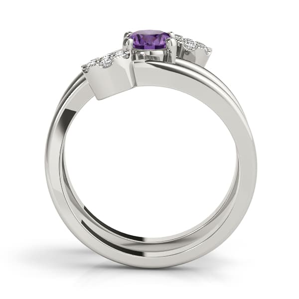 7x5 Oval Ring (1/8 ct. tw.), Side view in white gold or platinum