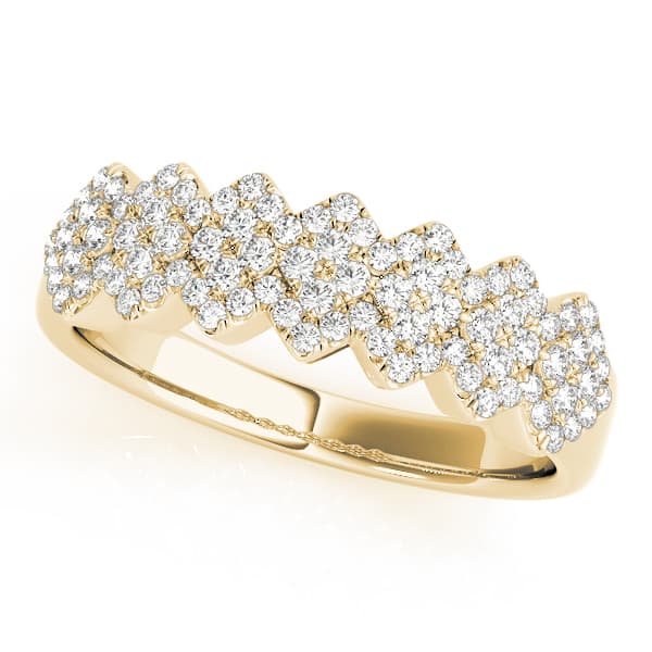 Contemporary Zig-Zag Stackable Fashion Ring (5/8 ct. tw.), Front view in yellow gold