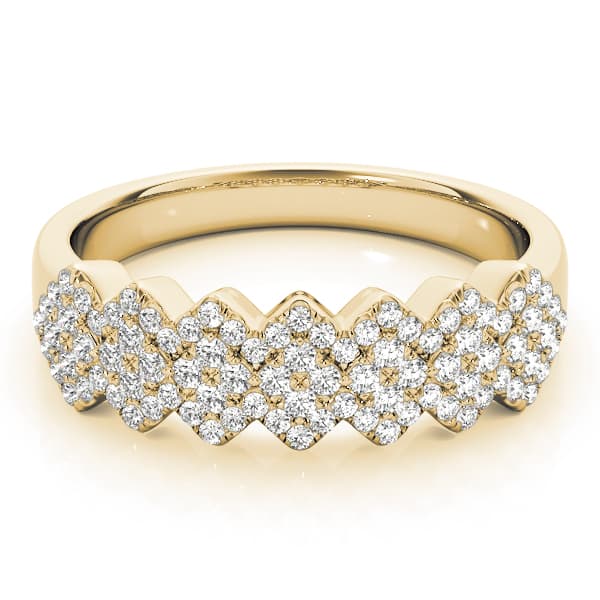 Contemporary Zig-Zag Stackable Fashion Ring (5/8 ct. tw.), On hand view in yellow gold