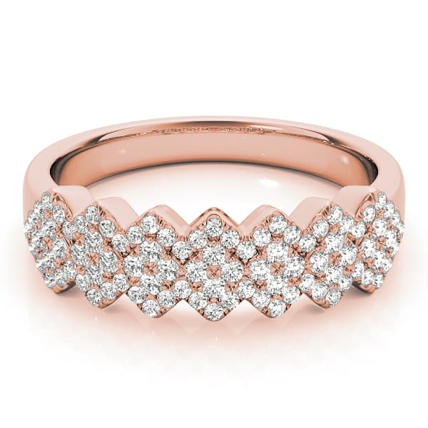 Contemporary Zig-Zag Stackable Fashion Ring (5/8 ct. tw.), On hand view in rose gold