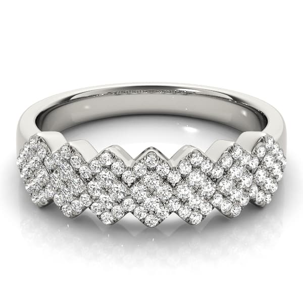 Contemporary Zig-Zag Stackable Fashion Ring (5/8 ct. tw.), On hand view in white gold or platinum