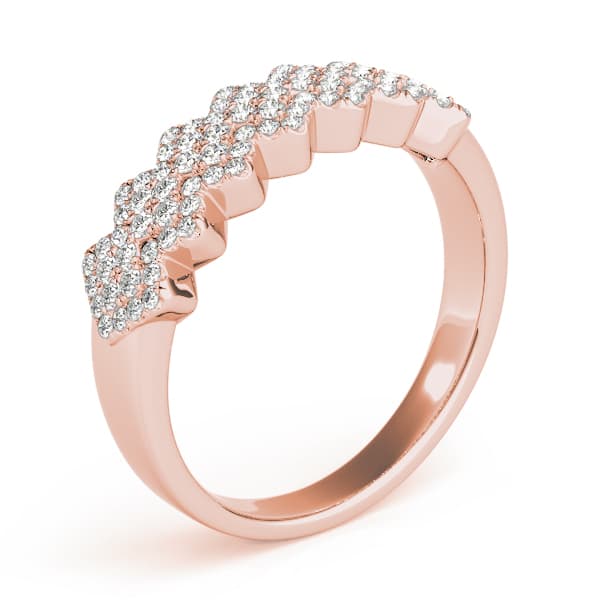 Contemporary Zig-Zag Stackable Fashion Ring (5/8 ct. tw.), Top view in rose gold
