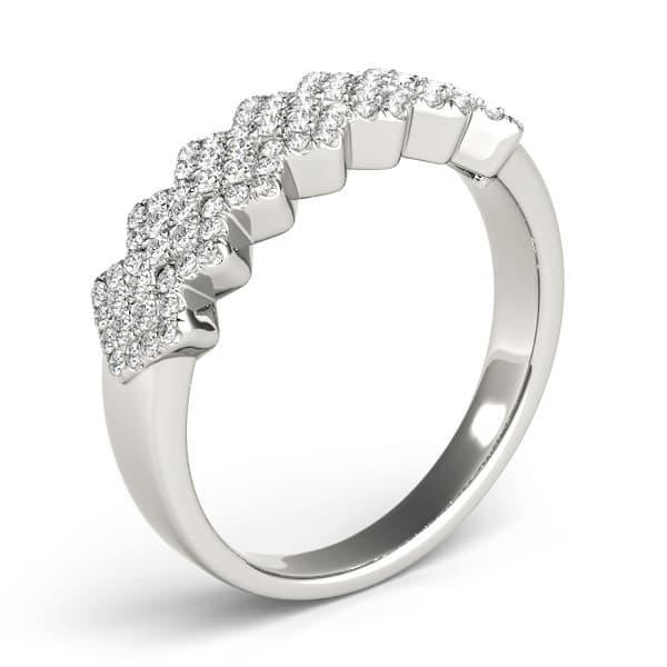 Contemporary Zig-Zag Stackable Fashion Ring (5/8 ct. tw.), Top view in white gold or platinum