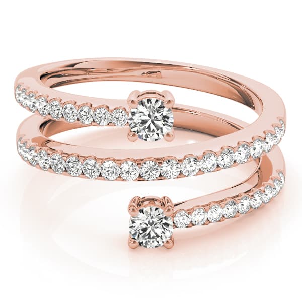 2-Stone Multi-Row Spiral Fashion Rings (1/2 ct. tw.), On hand view in rose gold