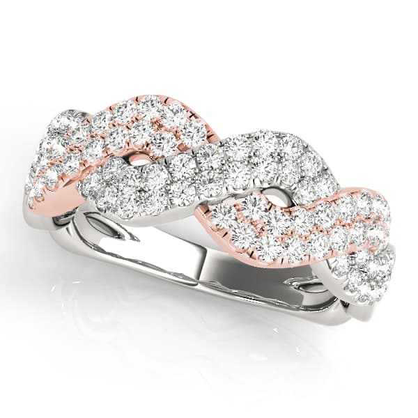 Multi-Row Twisted Wedding Bands (2/3 ct. tw.), Front view in rose gold