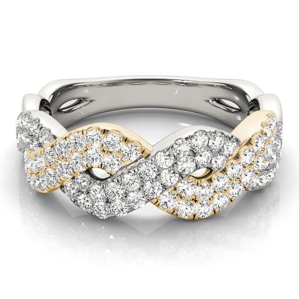 Multi-Row Twisted Wedding Bands (2/3 ct. tw.), On hand view in yellow gold