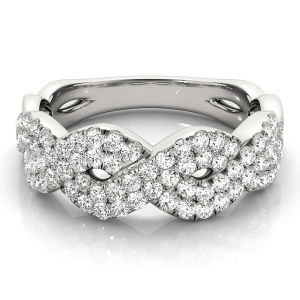 Multi-Row Twisted Wedding Bands (2/3 ct. tw.), On hand view in white gold or platinum
