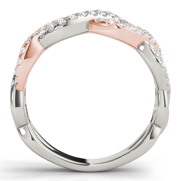Multi-Row Twisted Wedding Bands (2/3 ct. tw.), Side view in rose gold