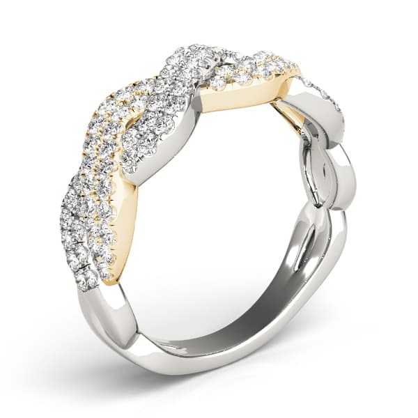 Multi-Row Twisted Wedding Bands (2/3 ct. tw.), Top view in yellow gold