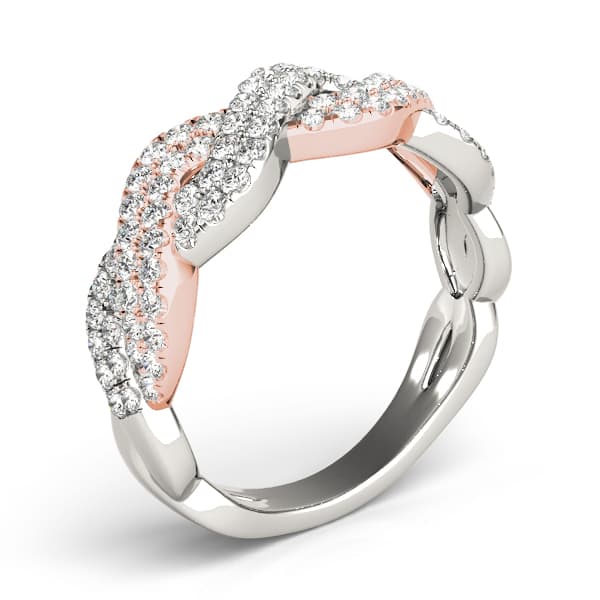 Multi-Row Twisted Wedding Bands (2/3 ct. tw.), Top view in rose gold