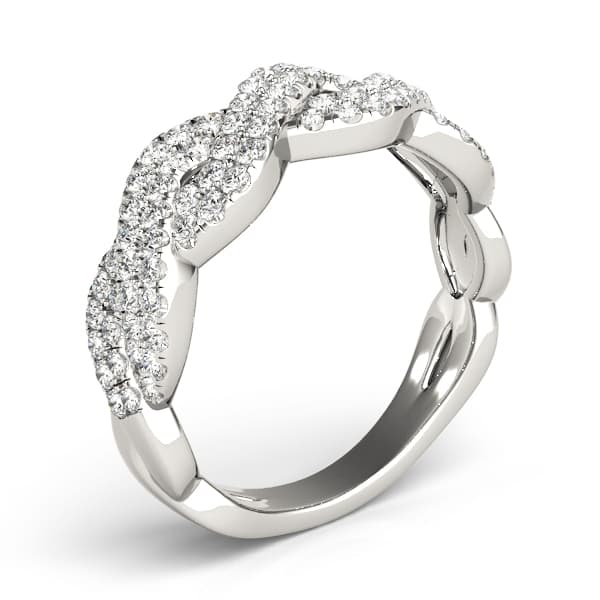 Multi-Row Twisted Wedding Bands (2/3 ct. tw.), Top view in white gold or platinum