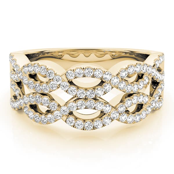 Two Row Infinity Band (5/8 ct. tw.), On hand view in yellow gold