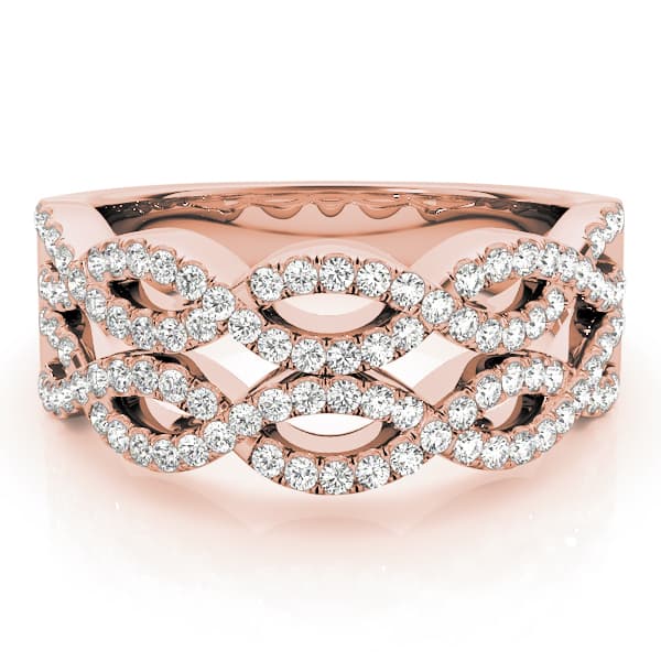 Two Row Infinity Band (5/8 ct. tw.), On hand view in rose gold