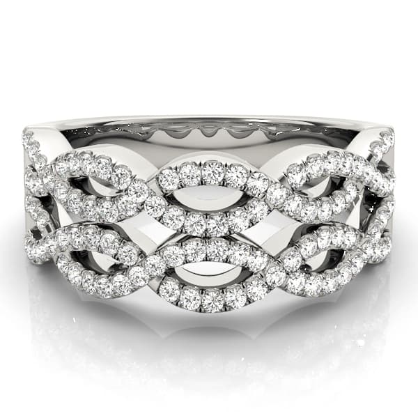 Two Row Infinity Band (5/8 ct. tw.), On hand view in white gold or platinum