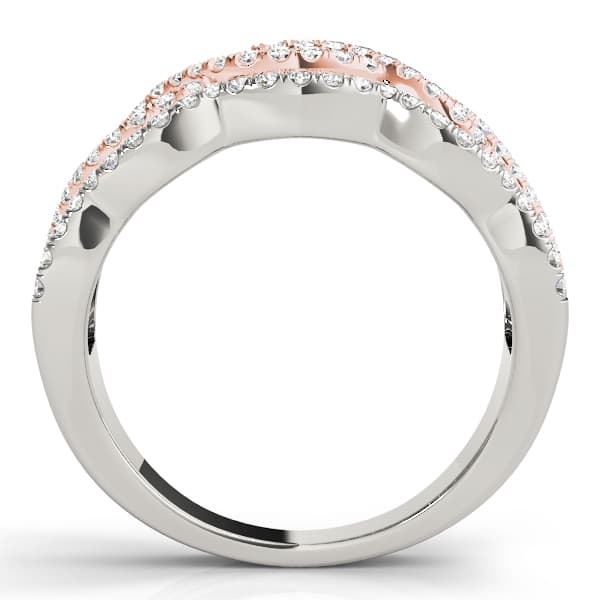 Infinity Multi-Row Split Prong Wedding Rings (0.6 ct. tw.), Side view in rose gold