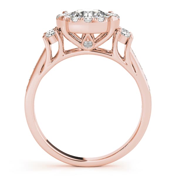 Round Halo Engagement Ring, style 84866, Side view in rose gold