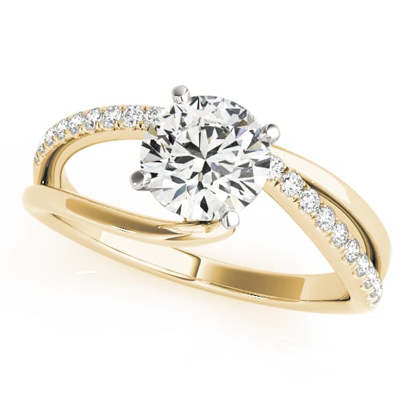 Bypass Engagement Ring, style 84867, Front view in yellow gold
