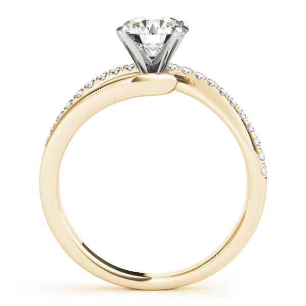 Bypass Engagement Ring, style 84867, Side view in yellow gold