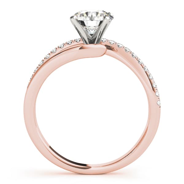 Bypass Engagement Ring, style 84867, Side view in rose gold