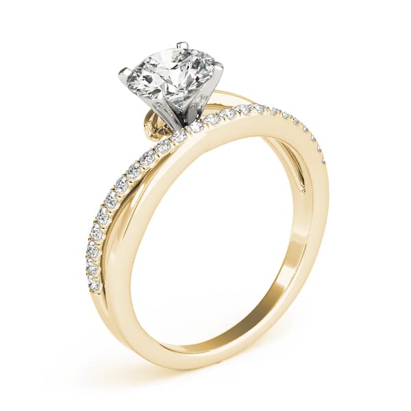 Bypass Engagement Ring, style 84867, Top view in yellow gold