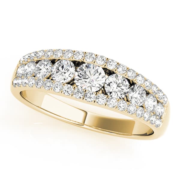 3-Row Graduating Fashion Ring (0.7 ct. tw.), Front view in yellow gold