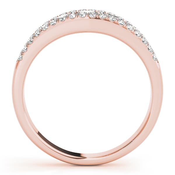 3-Row Graduating Fashion Ring (0.7 ct. tw.), Side view in rose gold