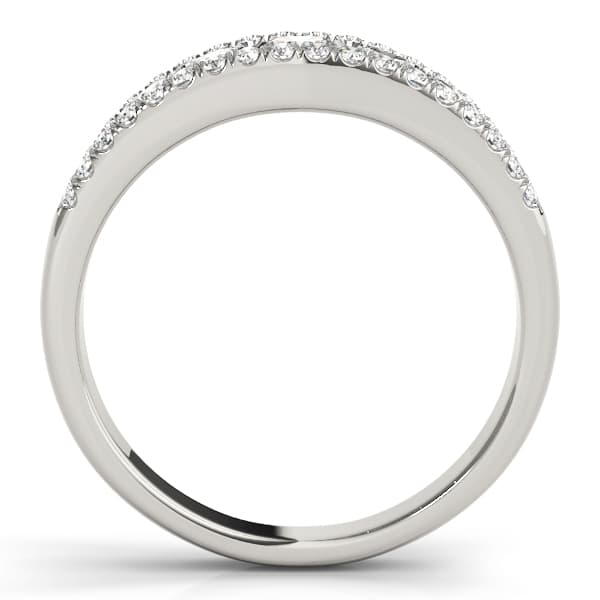 3-Row Graduating Fashion Ring (0.7 ct. tw.), Side view in white gold or platinum