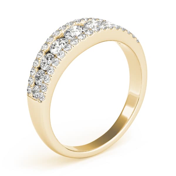 3-Row Graduating Fashion Ring (0.7 ct. tw.), Top view in yellow gold