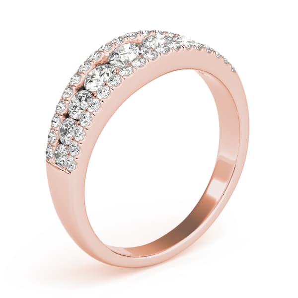 3-Row Graduating Fashion Ring (0.7 ct. tw.), Top view in rose gold