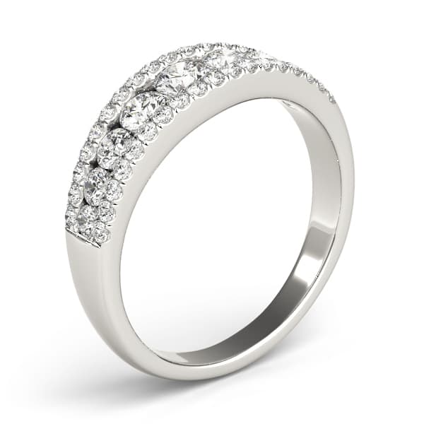 3-Row Graduating Fashion Ring (0.7 ct. tw.), Top view in white gold or platinum