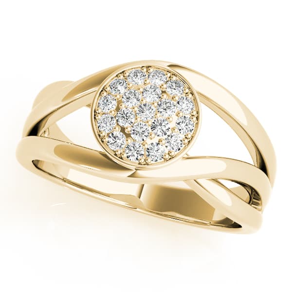 Bezel Set Cluster Fashion Band (1/8 ct. tw.), Front view in yellow gold