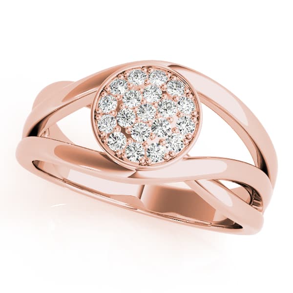 Bezel Set Cluster Fashion Band (1/8 ct. tw.), Front view in rose gold