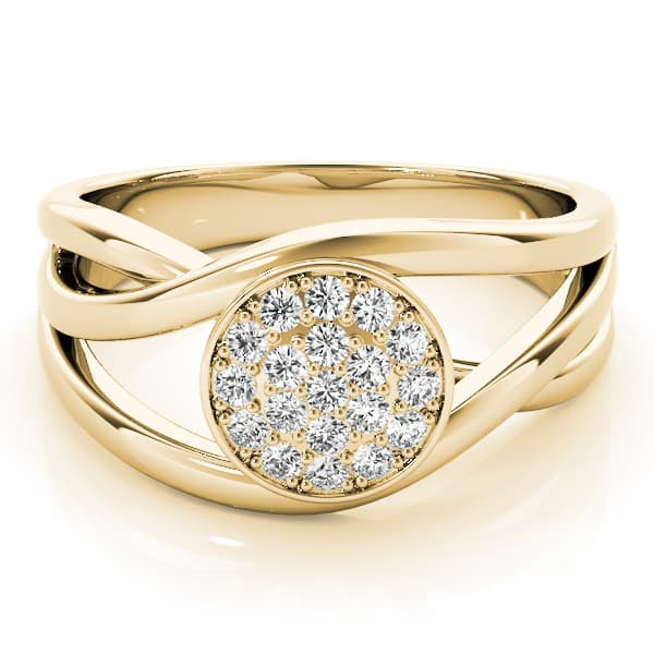 Bezel Set Cluster Fashion Band (1/8 ct. tw.), On hand view in yellow gold