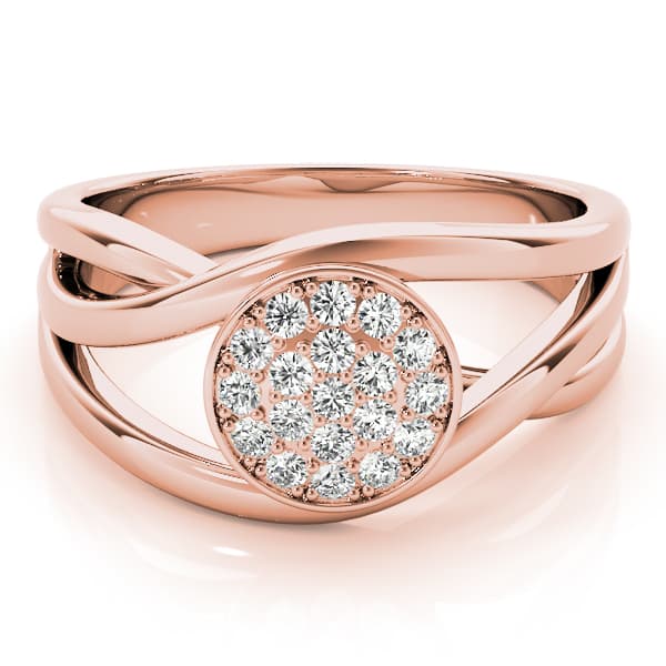 Bezel Set Cluster Fashion Band (1/8 ct. tw.), On hand view in rose gold