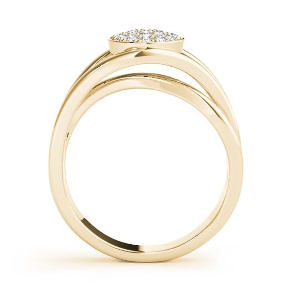 Bezel Set Cluster Fashion Band (1/8 ct. tw.), Side view in yellow gold