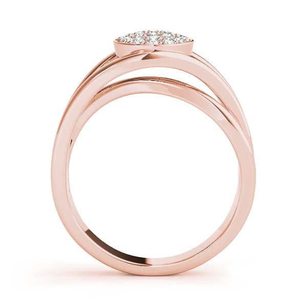 Bezel Set Cluster Fashion Band (1/8 ct. tw.), Side view in rose gold