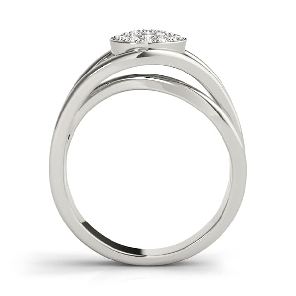 Bezel Set Cluster Fashion Band (1/8 ct. tw.), Side view in white gold or platinum