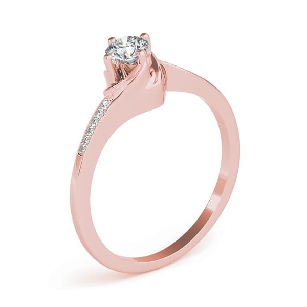 Engagement Ring, style 84874, Angle view in rose gold
