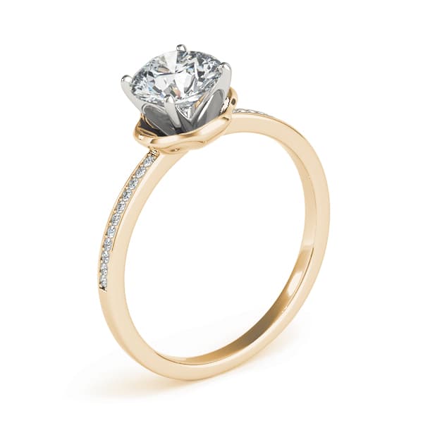 Engagement Ring, style 84875, Angle view in yellow gold