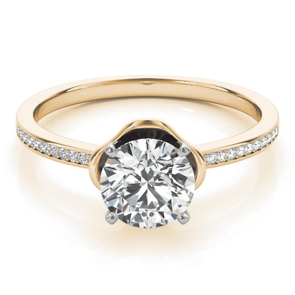 Engagement Ring, style 84875, On hand view in yellow gold
