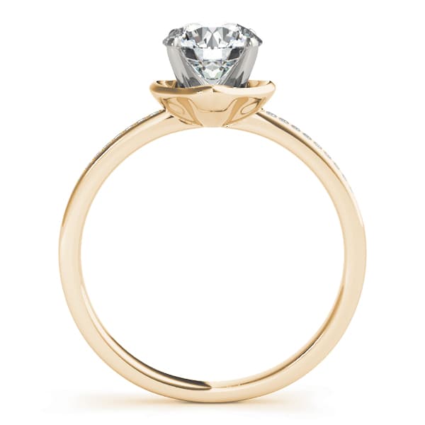 Engagement Ring, style 84875, Side view in yellow gold