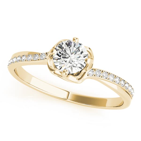 Engagement Ring, style 84876, Front view in yellow gold