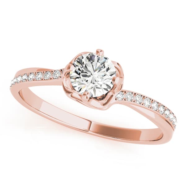 Engagement Ring, style 84876, Front view in rose gold