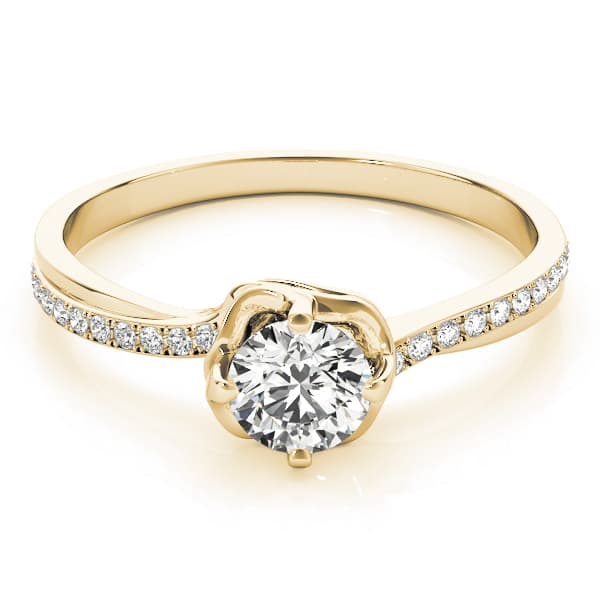 Engagement Ring, style 84876, On hand view in yellow gold