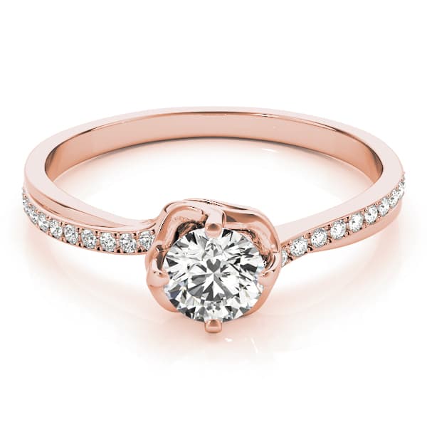 Engagement Ring, style 84876, On hand view in rose gold