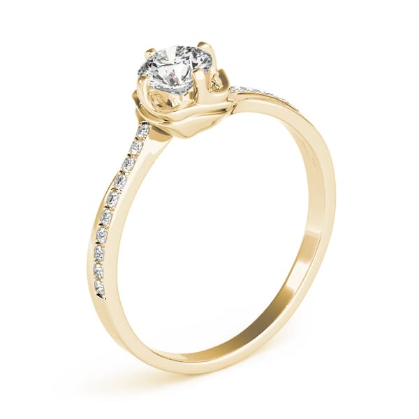 Engagement Ring, style 84876, Top view in yellow gold