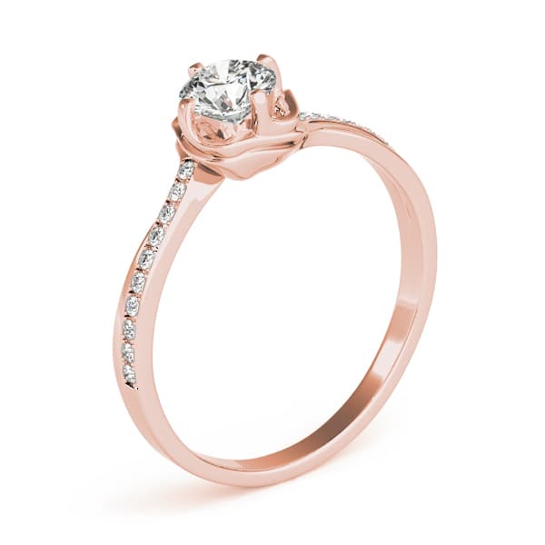 Engagement Ring, style 84876, Top view in rose gold