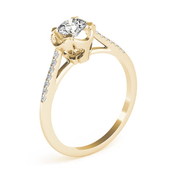 Engagement Ring, style 84878, Angle view in yellow gold