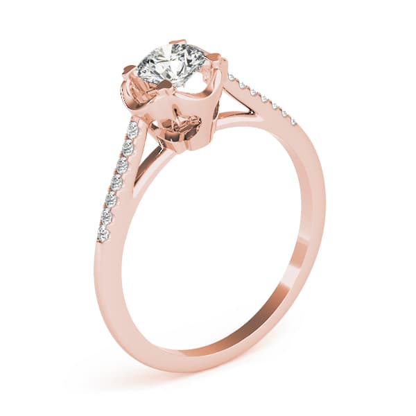 Engagement Ring, style 84878, Angle view in rose gold